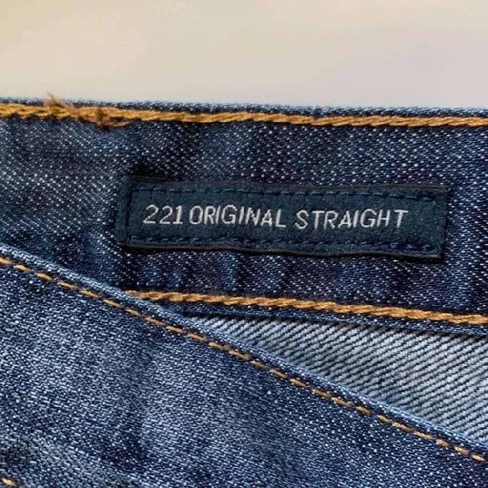 Lucky Brand 221 Men's Blue Denim Whiskered Original Straight Leg Jeans 40 X 27